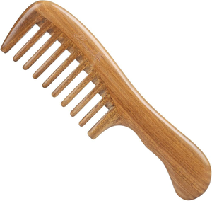 Peigne en bois naturel sculpté à la main de style chinois, artisanat en bois de santal peint, portable, idéal pour les voyages, CUMB BEST - Product Image 1