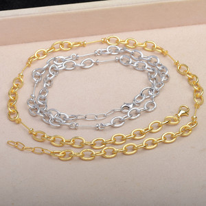 Collier en argent S925, 5 perles, luxe léger, accessoires pour chaîne de clavicule, modèle de collier de perles 5685 - Product Image 2