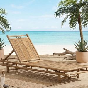 Chaise longue de jardin en bambou écologique, mobilier de patio extérieur, fabricant vietnamien - Product Image 1