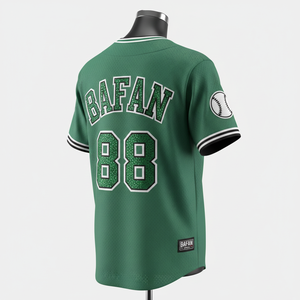 Camiseta 100% algodón para hombre, corte holgado, estampada, estilo béisbol, malla deportiva de poliéster GSM, tacto suave, con apliques y bordados personalizados. - Product Image 5