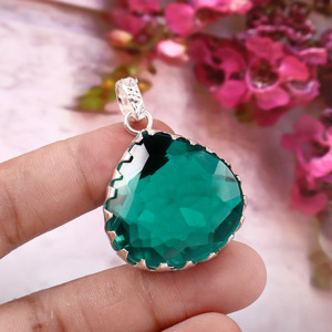 Collier en argent allemand plaqué or avec zircon bleu ciel en forme de cœur, pendentif romantique, bijoux élégants, cadeau pour femme, vente en gros de mode - Product Image 4