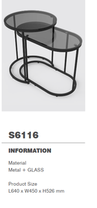 <b>Set</b> 2pcs Modern Simple Oval <b>Coffee</b> <b>Table</b> Glass Top Metal Frame <b>Nesting</b> Side <b>Table</b> Living Room Furniture - Product Image 6