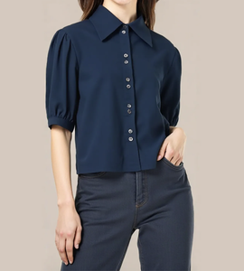 Camisa de mujer a precio razonable para venta al por mayor, ropa de calle elegante, ropa sostenible, lavable, OEM, ODM, del fabricante de Vietnam - Product Image 5