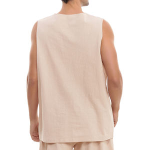 Men Spandex Cotton <b>Tank</b> <b>Top</b> V Neck Sleeveless Loose Fit Summer Casual Breathable <b>Knit</b> Shirt Quick Dry High Street Style 180g - Product Image 2