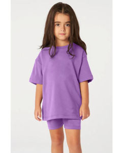 Ensembles de vêtements pour bébés et enfants, garçons et filles, chemise à manches courtes et short avec poche, design estival, t-shirt oversize pour filles + short de cycliste - Product Image 5