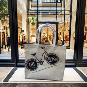 Sac fourre-tout en jute brut naturel de qualité supérieure pour le shopping - Product Image 2