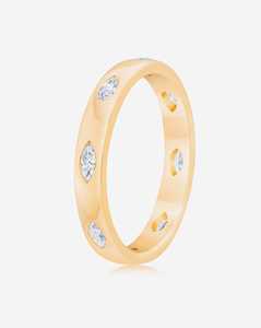 Bagues de mariage pleine éternité 3 mm en or massif 14k 18k avec diamants de laboratoire taille marquise sertis clos, empilables pour usage quotidien, vente en gros - Product Image 4
