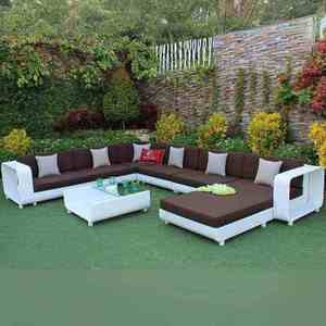 Elegant Garden <b>U</b> Shape Sofa Set with Comfortable Cushions - Product Image 1