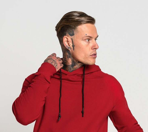 Men Pullover Red <b>Hoodie</b> Solid Color Cotton Blend Eco-Friendly Streetwear Custom Logo Digital <b>Plain</b> Hoodies Men - Product Image 5