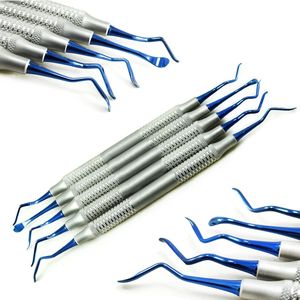 Instrumentos de túneleación para implantes dentales en cirugía oral, para ligamento PDL, manuales, con puntas recubiertas de azul - Product Image 2