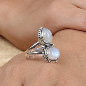 Natural Moonstone <b>Ring</b> Handmade Gemstone Jewelry <b>Dainty</b> Boho <b>Ring</b> Unique Gift for Women - Product Image 5