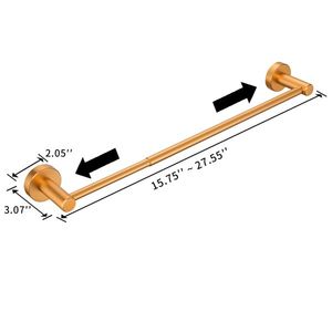 Portasciugamani da Parete in Alluminio Dorato Spazzolato, Regolabile ed Espandibile, 16-27 Pollici, per Bagno e Cucina, Design Salvaspazio Rinforzato - Product Image 6