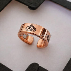 Heavy Duty Metallic Engraved <b>Copper</b> Statement Ring • Contemporary Wellness Boutique Supply - Product Image 2