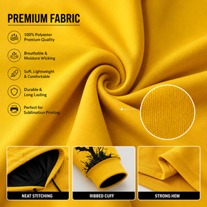 Sweat à capuche unisexe personnalisé jaune Halloween Citrouille Maison Hantée, en polyester, style gothique streetwear, par sublimation - Product Image 5