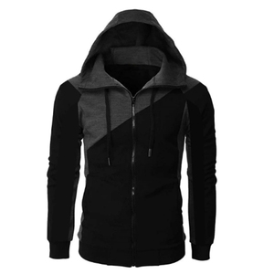 Men's Eco-Friendly Colorblock Hoodie Zip-Up <b>Fleece</b> <b>Jacket</b> <b>with</b> Cotton <b>Lining</b> Casual Winter Outerwear - Product Image 1