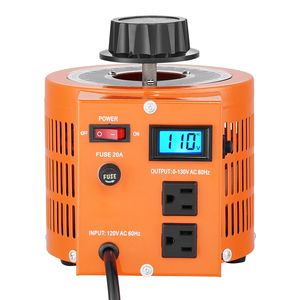 Trasformatore di Tensione Variabile Automatico 2000VA, 15.3 Amp, Ingresso 110V, Uscita 0-130V, Regolatore di Tensione AC con Display LCD, 4 Stabilizzatori Extra - Product Image 2
