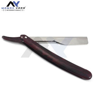 Navaja de afeitar profesional con bloqueo deslizante, hoja recta para barbería, plegable, mango de plástico multicolor/marrón, navajas de afeitar para barbería - Product Image 3