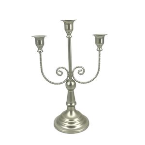 Candélabre en métal argenté à 3 bras pour centre de table, mariage, fête, décoration intérieure, support de bougie décoratif, fournisseur - Product Image 2