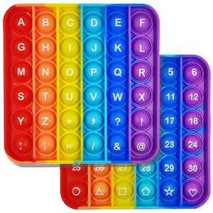 ของเล่นบีบฟองสบู่ซิลิโคนรูปตัวอักษรเรนโบว์ สำหรับเด็กและเด็กเล็ก ฝึกการเรียนรู้ด้วยสัมผัส ของเล่นบีบฟองสบู่ ABC สำหรับเด็กในห้องเรียน - Product Image 1