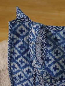 OEM Assorted Quilted Cotton Tote <b>Bag</b> Blue Block Print <b>Shoulder</b> <b>Bag</b> Wholesale for Women - Product Image 3
