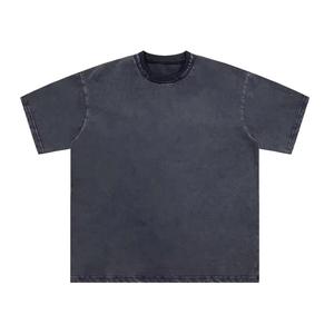 เสื้อยืดคอตตอนสีน้ำตาลฟอกยีนส์ทรงบ็อกซี่พิมพ์ลายดาว สไตล์วินเทจขาดๆ แบบดิสเทรส สำหรับผู้ชาย ผลิตคุณภาพสูง - Product Image 3