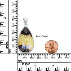 Women's Vintage Hook Brass Silver Plated Bezel Pendant <b>Necklace</b> with Natural Septarian Stone Charming Simple Design - Product Image 3