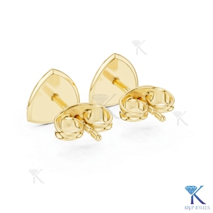 Lab Grown Diamond Geometric Shield <b>Stud</b> Earrings Pave Cluster 14K 18K Solid Gold Fine Women Jewelry Bridal Anniversary Gift - Product Image 6