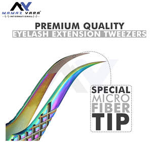 ชุดแหนบต่อขนตาสแตนเลสแบบมืออาชีพ ด้ามจับเพชร สีรุ้ง พร้อมอุปกรณ์ต่อขนตาไฟเบอร์ ชุด 5 ชิ้น - Product Image 4