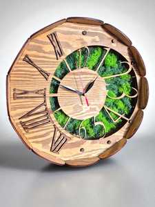 Nature Flow Wood And Moss <b>Clock</b> Evergreen Canyon Wall <b>Clock</b> Moss Creek Rustic Wood <b>Clock</b> Timber Trail Nature <b>Clock</b> Verdant River - Product Image 6