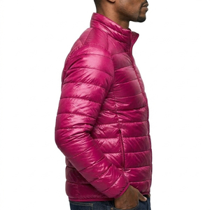 <b>Men</b> <b>Lightweight</b> Quilted Puffer <b>Jacket</b> Full Zip Stand Collar Windproof Solid Color Winter Casual Slim Fit Outerwear <b>Jacket</b> - Product Image 2