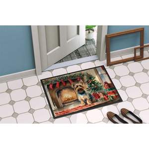 Silky Terrier Cozy Christmas Paillasson Antidérapant Lavable Low Pile 24H X 36W Intérieur Extérieur Tapis d'entrée pour porte d'entrée - Product Image 4