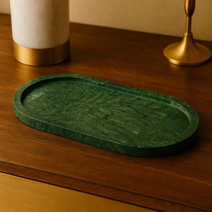 Wholesale Luxury <b>Marble</b> <b>Tray</b> with Stylish Green Color Rectangle Shape Curve Edges <b>Tray</b> for Jewelry Display <b>Marble</b> Serving <b>Tray</b> - Product Image 3