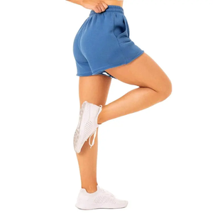 Shorts Casuales de Algodón para Mujer, Tallas Grandes, Personalizables con Logotipo, Azul y Negro, Ropa Urbana Transpirable - Product Image 3