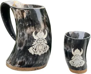 Jarra Decorativa con Forma de Cuerno Vikingo para Beber Cerveza, Jarra Rústica para Bar y Decoración del Hogar, Disponible al Mejor Precio - Product Image 4
