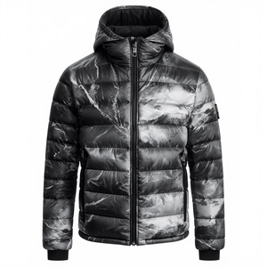 Veste matelassée pour homme à imprimé marbré - Product Image 1