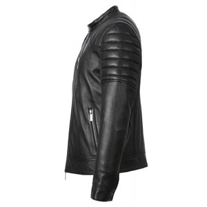 <b>Men's</b> Casual Winter Original Leather Jackets Outdoor Coat Leather Windbreaker <b>Mens</b> Full Zip up Track Jacket - Product Image 3