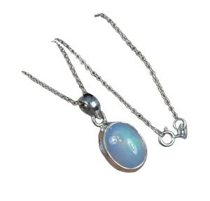 Pendentif en argent sterling 925 fait à la main avec pierre précieuse d'opale de feu plaqué or et rhodium parfait cadeau de mariage amour estampillé 925 bijoux - Product Image 1