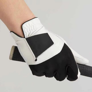 High Quality Custom Logo Sheepskin Genuine Leather Full Finger Golf Gloves <b>Hook</b> Loop Closure Breathable Features Reasonable - Product Image 2