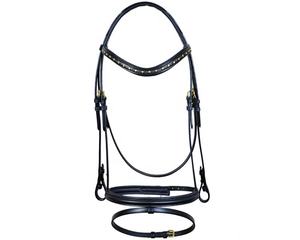 บังเหียนหนังม้าคุณภาพพรีเมี่ยมสายรัดคิ้วคริสตัลรูปตัวยูรวมสายรั้งหนังหัวเข็มขัดสแตนเลส - Product Image 2