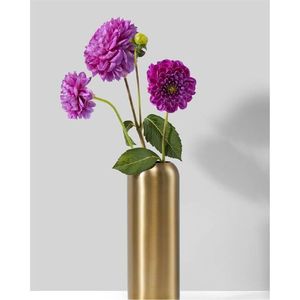 Nordic Brushed Gold Metal Flower <b>Vase</b> Modern <b>Cylinder</b> Stainless Steel Tabletop Brass <b>Vases</b> for Home Wedding Hotel Decor <b>Vases</b> - Product Image 1