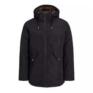<b>Men's</b> <b>Black</b> Waterproof Hooded Parka Jacket Casual Zipper <b>Coat</b> Autumn Regular Fit - Product Image 1