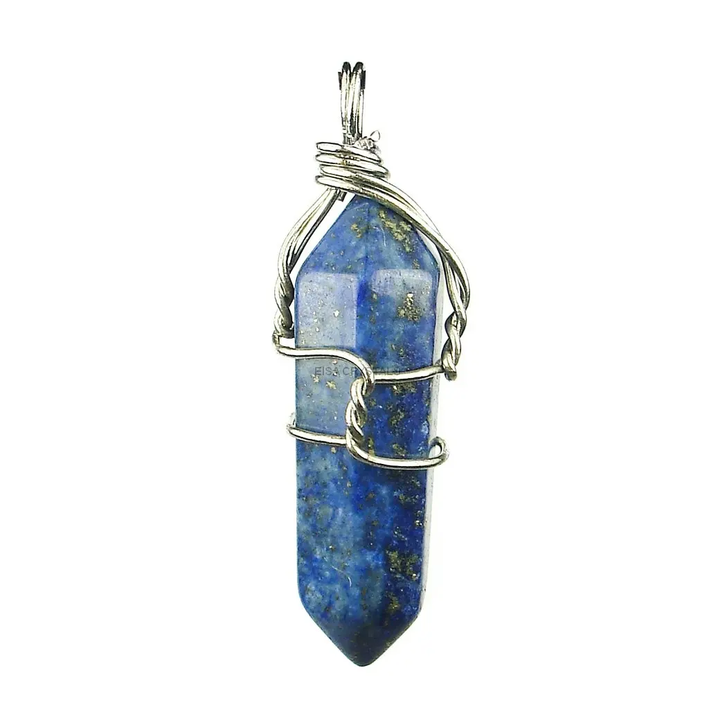 Lapis Lazuli dây bọc bút chì Mặt dây chuyền khoáng sản tự nhiên đá quý tinh thể chữa bệnh đá mã não Vòng cổ pha lê mặt Hàng quà tặng