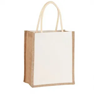 High Quality Printed Geometric Pattern Jute Tote <b>Bag</b> Eco Friendly Carry <b>Bag</b> for Retail Packaging Use Available at Export Price - Product Image 5