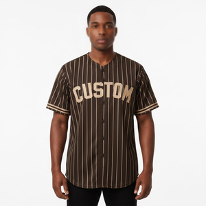 Camiseta de Béisbol Personalizada para Hombre, Logotipo Bordado, Diseño de Franjas Sublimadas, Ropa Deportiva Estampada, Camisetas de Béisbol Personalizables Baratas - Product Image 2