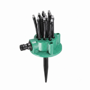 Arroseur de jardin rotatif à 360 degrés en plastique vert, buse d'arrosage automatique pour pelouse, tube de pulvérisation flexible, connecteur universel, RoHS - Product Image 1