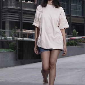 T-shirts en tricot surdimensionnés pour hommes, broderie OEM, streetwear haut de gamme, broderie fine, design personnalisé, marque sur mesure - Product Image 5