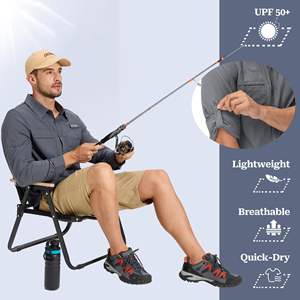 เสื้อเชิ้ตเดินป่าสำหรับผู้ชาย แบบ OEM แห้งเร็ว เหมาะสำหรับใส่เที่ยวฤดูร้อน ตกปลา เดินป่า และท่องเที่ยว - Product Image 4