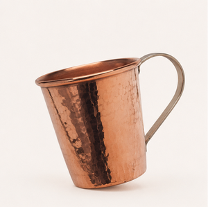 Pure Hammered Copper Moscow Mule Mug Artisanal <b>Drinkware</b> for Cocktails and Beer Solid Copper Handle Antique Finish Barware - Product Image 3