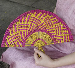 พัดสานมือจากหญ้าทะเลเวียดนาม เส้นใยธรรมชาติ ของตกแต่งบ้านสไตล์เรียบง่าย ของขวัญทำมือ - Product Image 4