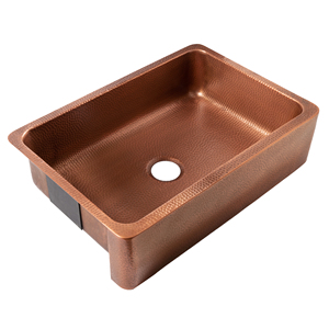 อ่างล้างจานทองแดงทำมือพร้อมผ้าคลุมหน้าอ่างลายเถาวัลย์แบบฟาร์มเฮาส์ - Product Image 6